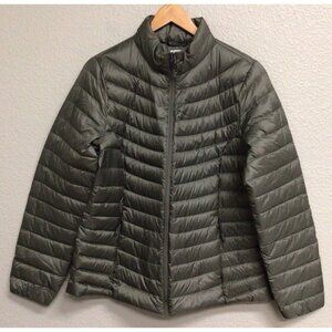 32 Degrees Heat 90% Down Womens Olive Green Lightweight Puffer Jacket Large